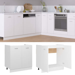 vidaXL Sink Bottom Cabinet White 31.5"x18.1"x32.1" Engineered Wood-2