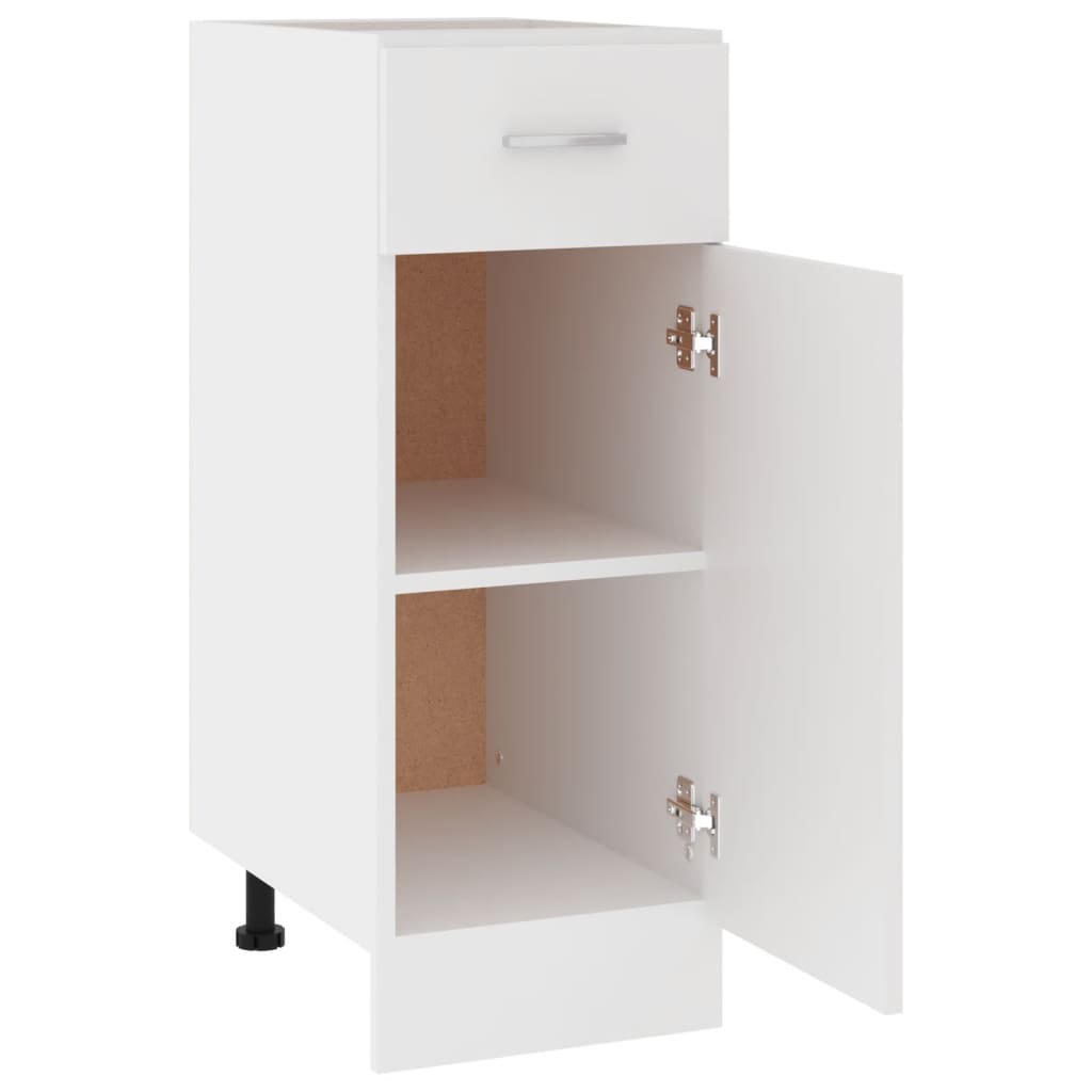 vidaXL Drawer Bottom Cabinet White 11.8"x18.1"x32.1" Engineered Wood-8