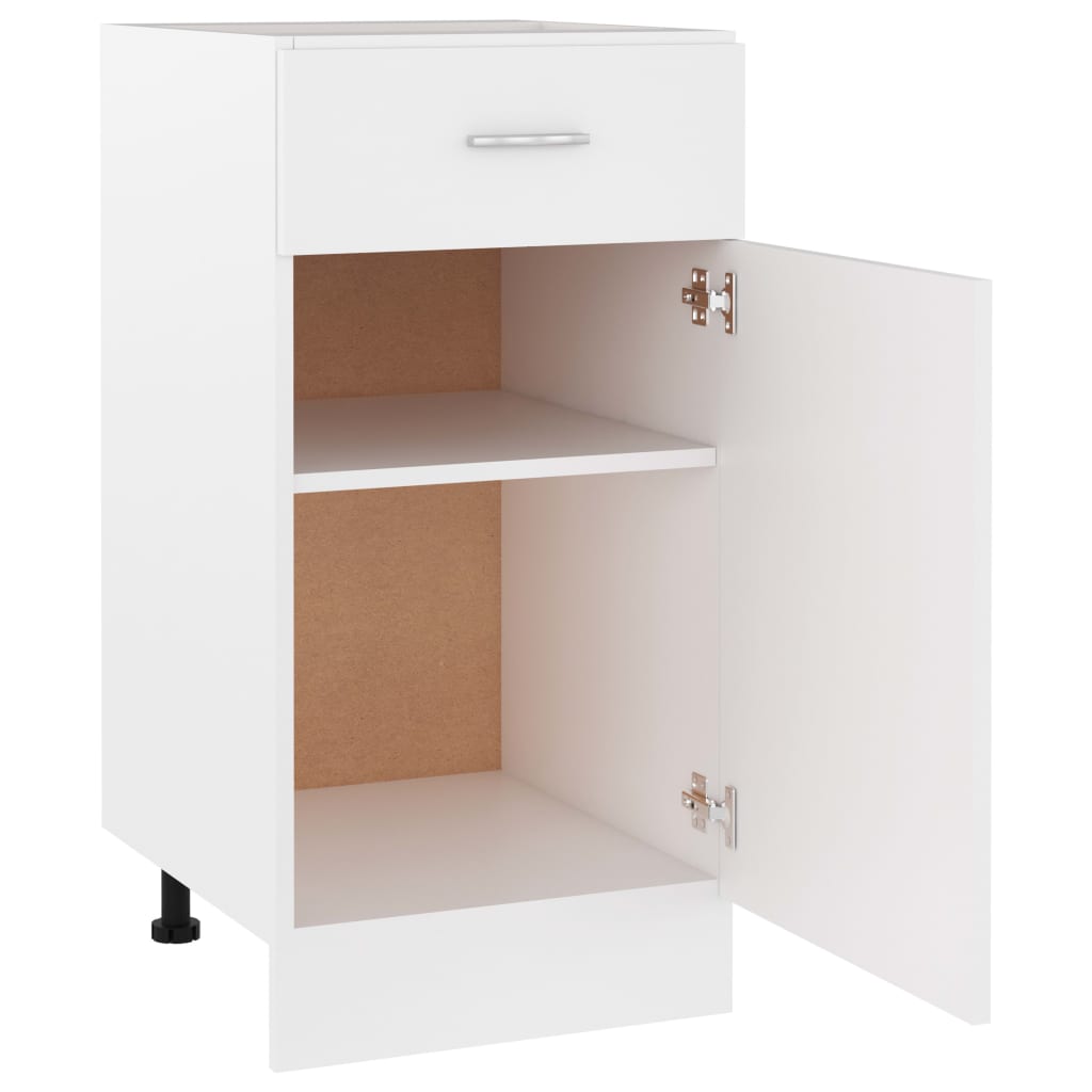 vidaXL Drawer Bottom Cabinet White 15.7"x18.1"x32.1" Engineered Wood-6