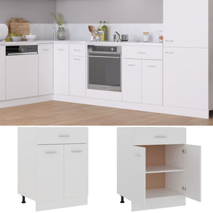 vidaXL Drawer Bottom Cabinet White 23.6"x18.1"x32.1" Engineered Wood-1