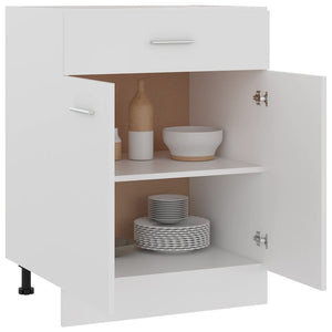 vidaXL Drawer Bottom Cabinet White 23.6"x18.1"x32.1" Engineered Wood-4