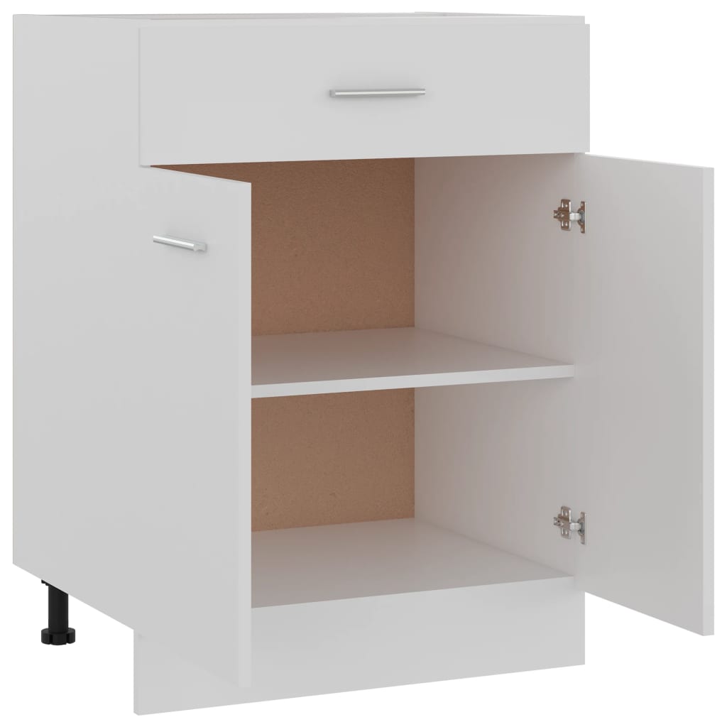 vidaXL Drawer Bottom Cabinet White 23.6"x18.1"x32.1" Engineered Wood-5