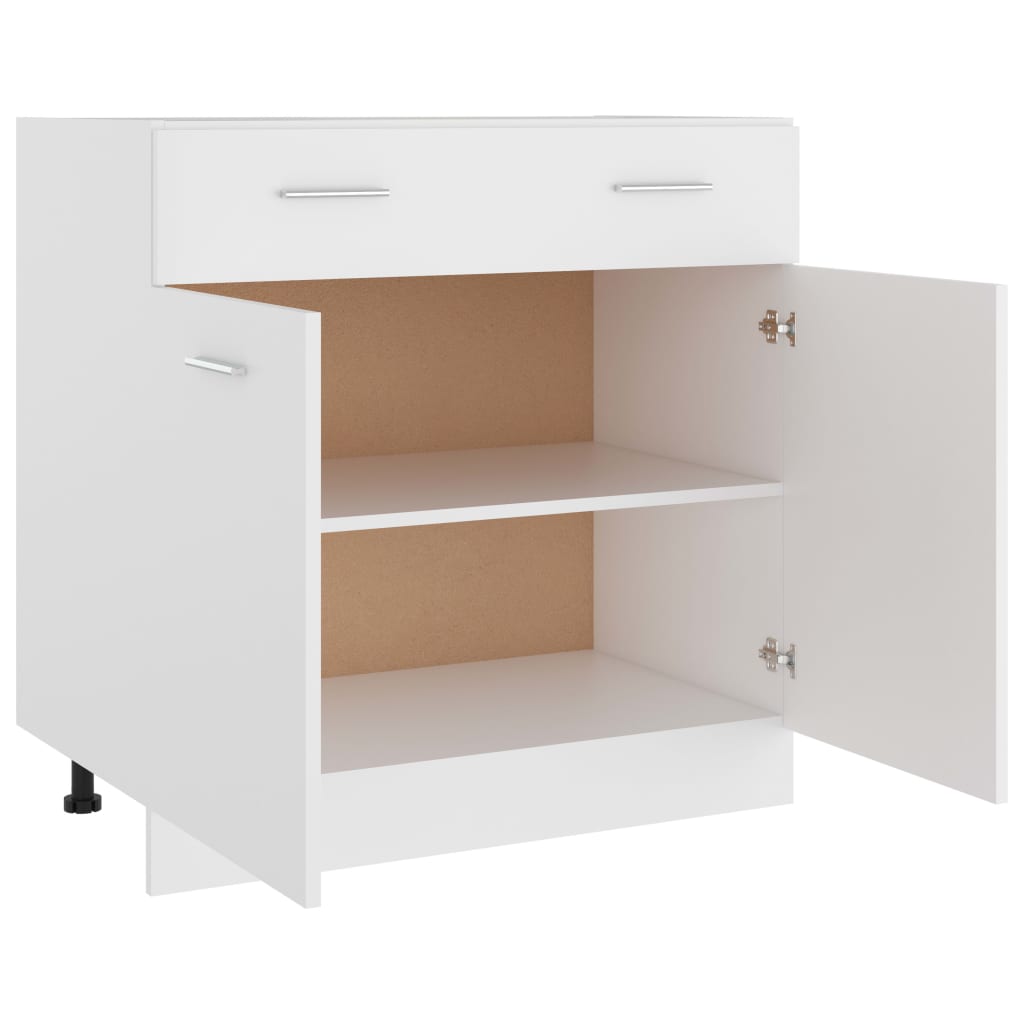 vidaXL Drawer Bottom Cabinet White 31.5"x18.1"x32.1" Engineered Wood-9