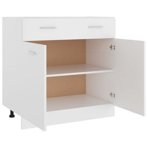 vidaXL Drawer Bottom Cabinet White 31.5"x18.1"x32.1" Engineered Wood-9