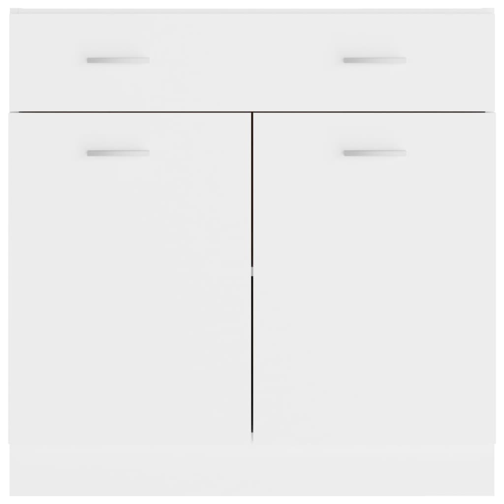 vidaXL Drawer Bottom Cabinet White 31.5"x18.1"x32.1" Engineered Wood-10