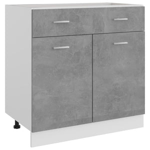 vidaXL Drawer Bottom Cabinet Concrete Gray 31.5"x18.1"x32.1" Engineered Wood-2