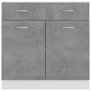 vidaXL Drawer Bottom Cabinet Concrete Gray 31.5"x18.1"x32.1" Engineered Wood-10