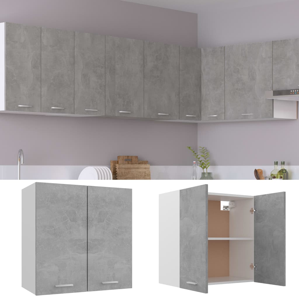 vidaXL Hanging Cabinet Concrete Gray 23.6"x12.2"x23.6" Engineered Wood-0