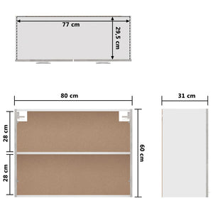 vidaXL Hanging Cabinet Concrete Gray 31.5"x12.2"x23.6" Engineered Wood-8