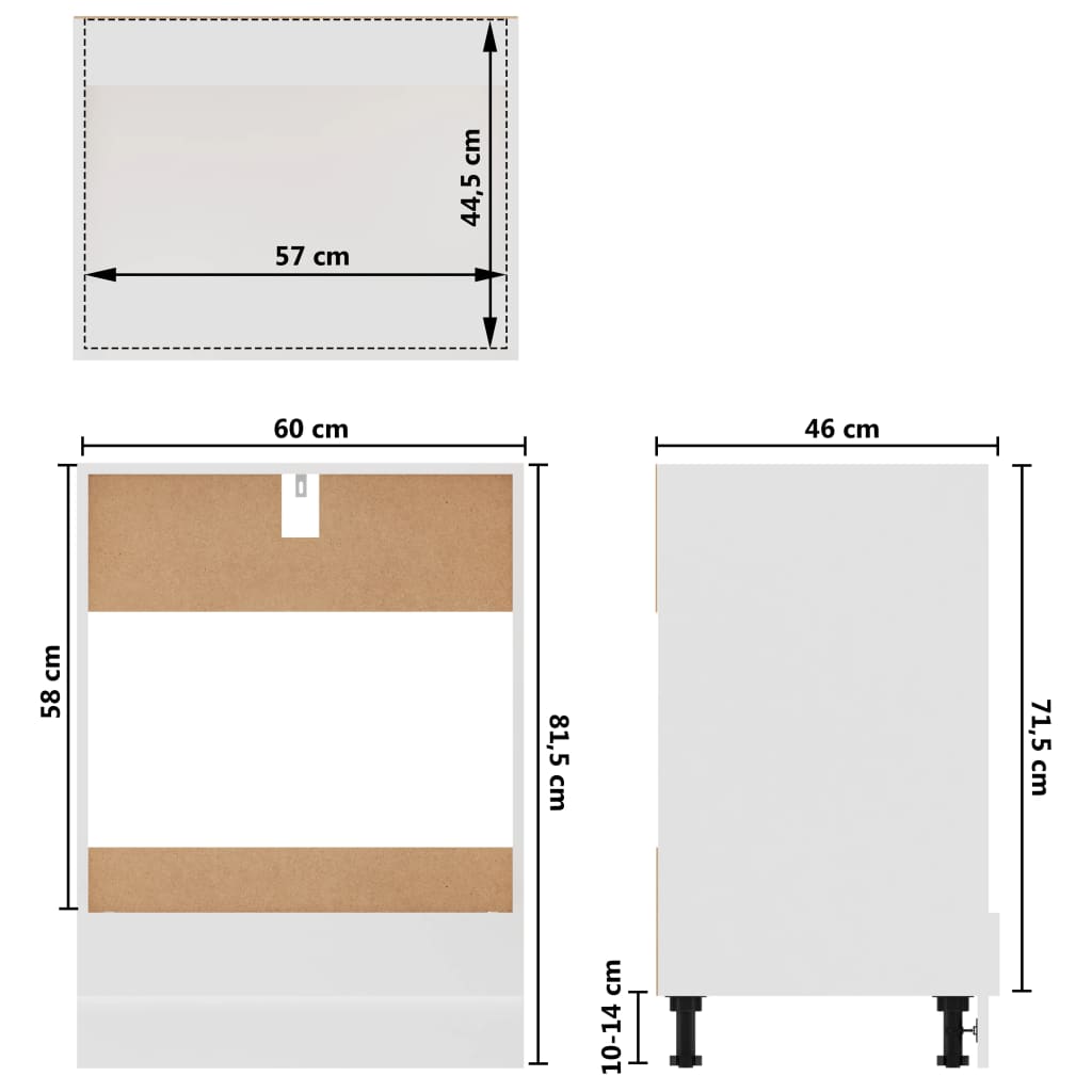 vidaXL Oven Cabinet White 23.6"x18.1"x32.1" Engineered Wood-11