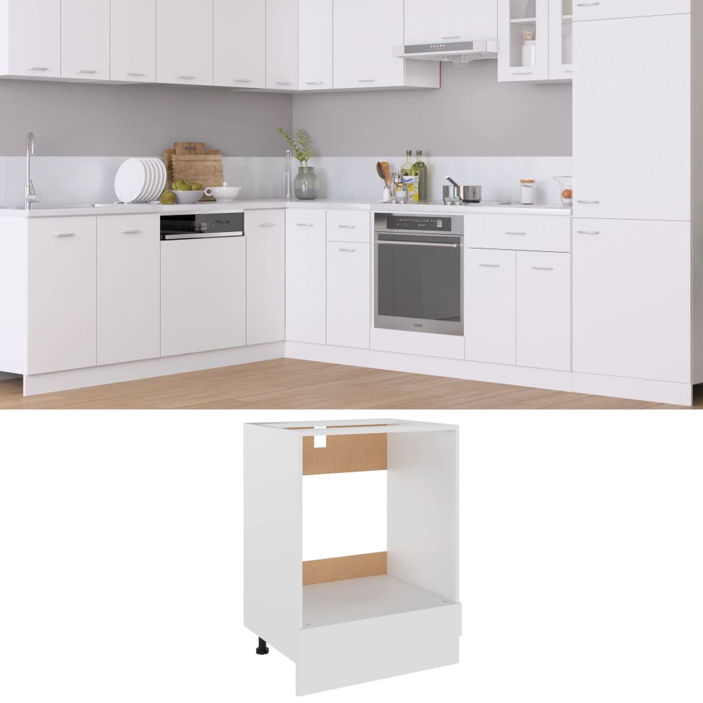 vidaXL Oven Cabinet White 23.6"x18.1"x32.1" Engineered Wood-0