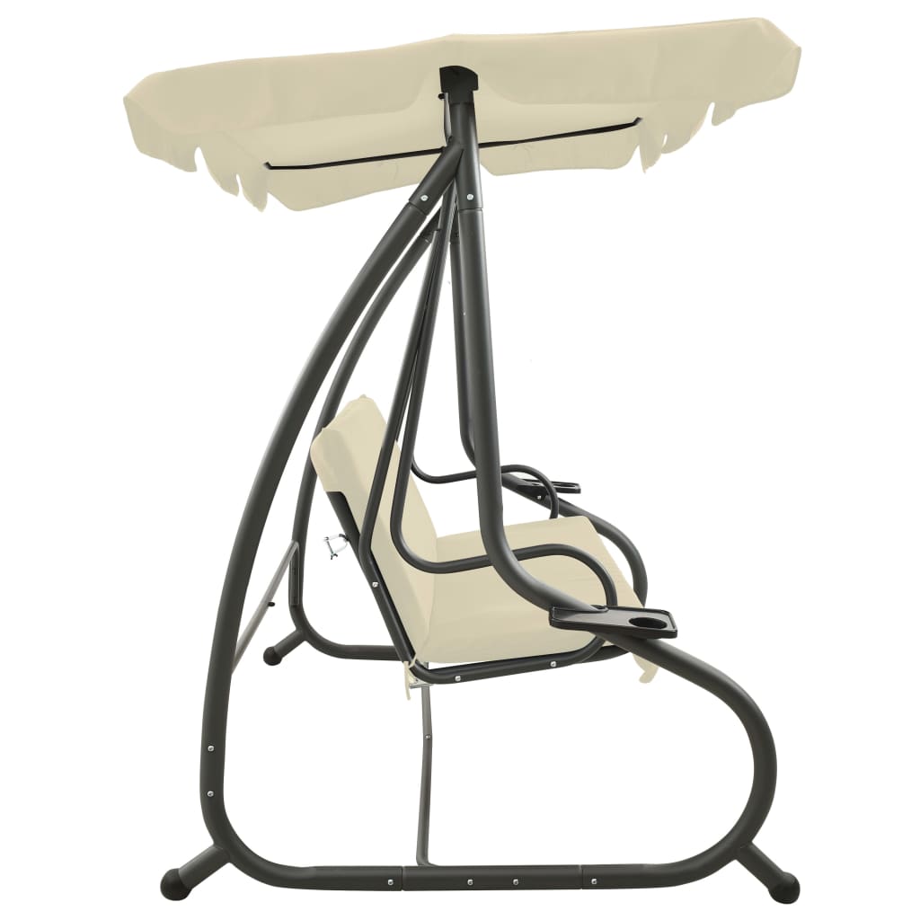 vidaXL Patio Swing Chair Outdoor Swing Bench with Adjustable Canopy Swing Seat-15