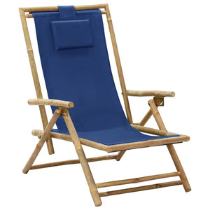 vidaXL Patio Deck Chair Patio Sling Chair with Headrest for Deck Beach Bamboo-7