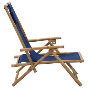 vidaXL Patio Deck Chair Patio Sling Chair with Headrest for Deck Beach Bamboo-11