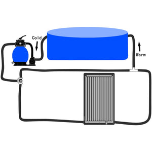 vidaXL Pool Solar Heater Water Heater with Adjustable Legs Hot Water System-2