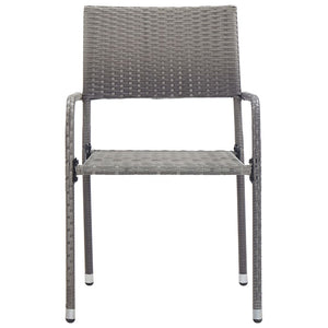 vidaXL Patio Dining Chairs Outdoor Rattan Wicker Dining Chair Poly Rattan-17