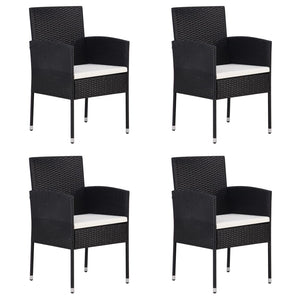 vidaXL Patio Chair 2 Pcs Patio Rattan Dining Chair with Cushions Poly Rattan-10