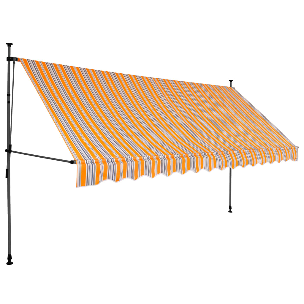 vidaXL Retractable Awning with Hand Crank and LED Sunshade Shelter for Outdoor-20