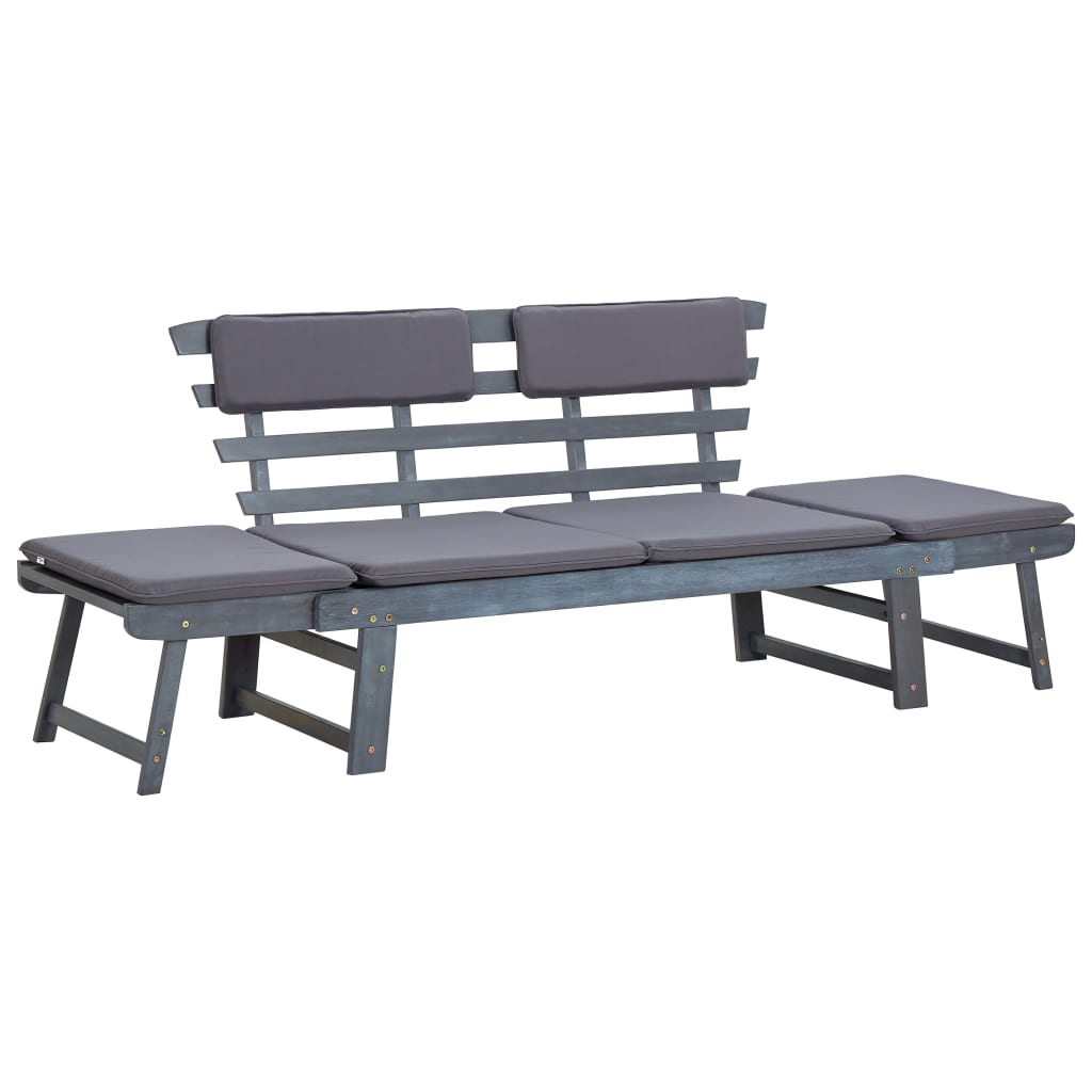 vidaXL Patio Bench Outdoor Garden Bench with Cushions 2-in-1 Solid Wood Acacia-5