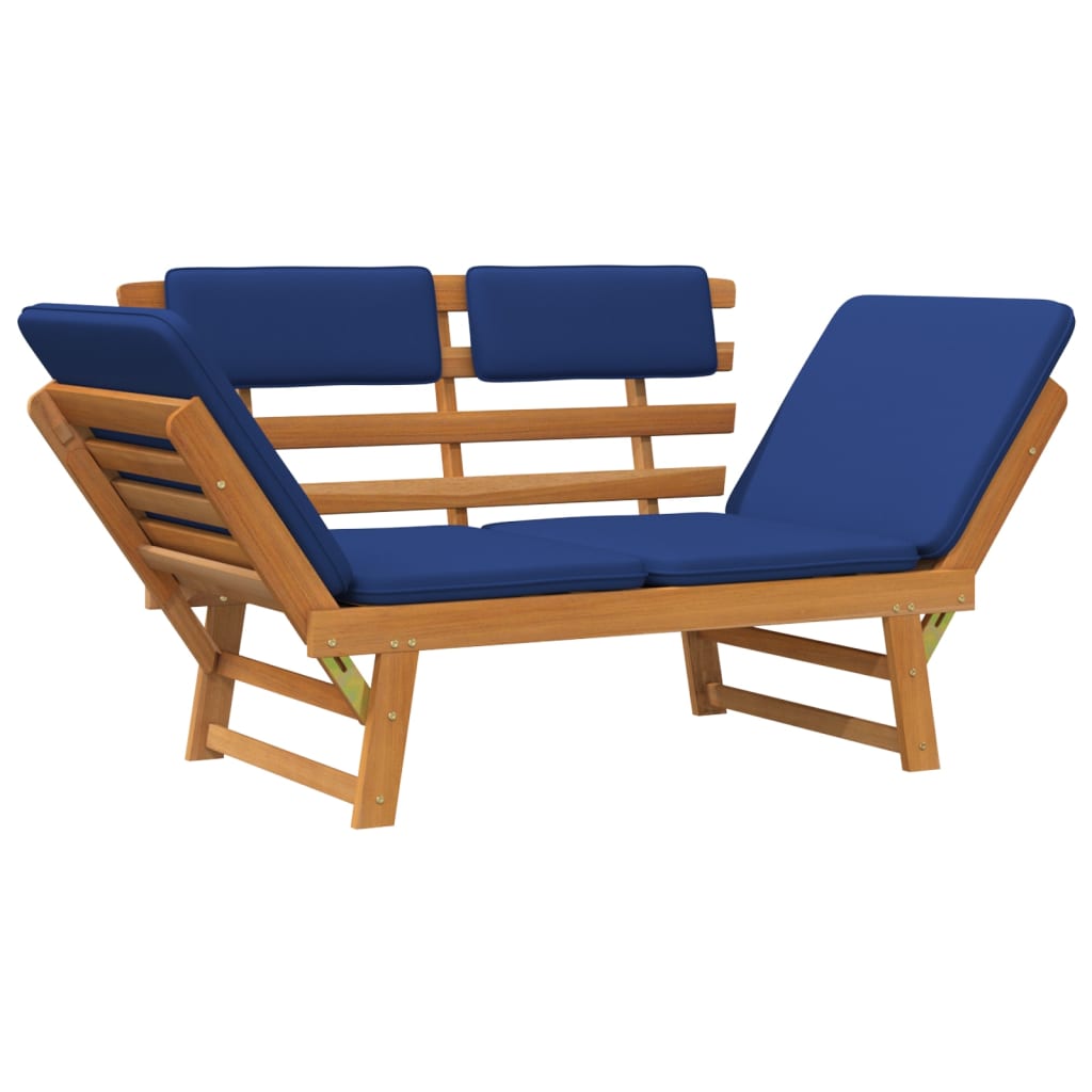 vidaXL Patio Bench Outdoor Garden Bench with Cushions 2-in-1 Solid Wood Acacia-46