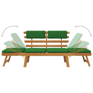 vidaXL Patio Bench Outdoor Garden Bench with Cushions 2-in-1 Solid Wood Acacia-12