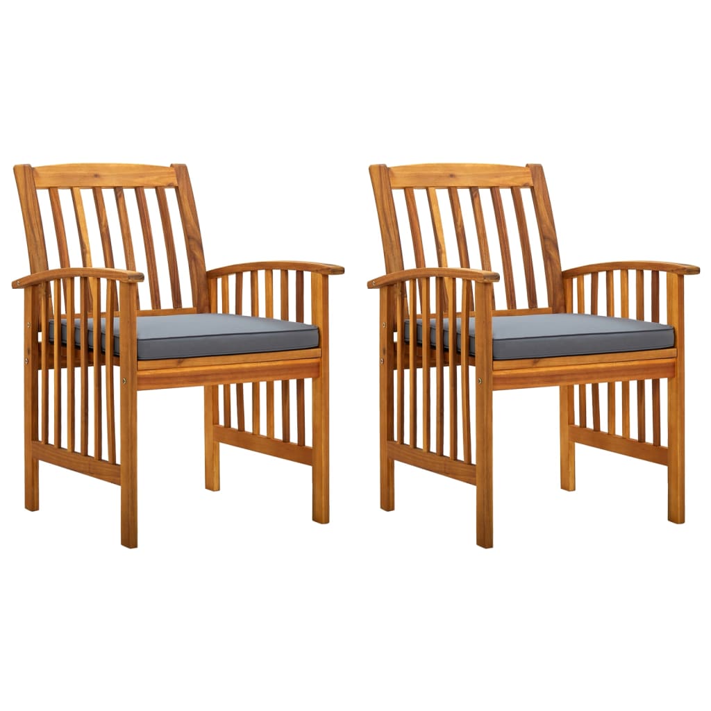 vidaXL Patio Dining Chairs Outdoor Patio Chair with Cushions Solid Wood Acacia-19