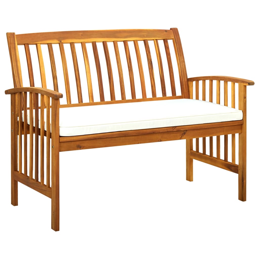 vidaXL Outdoor Patio Bench Garden Park Bench with Cushion Solid Wood Acacia-0