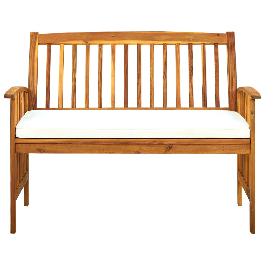 vidaXL Outdoor Patio Bench Garden Park Bench with Cushion Solid Wood Acacia-3