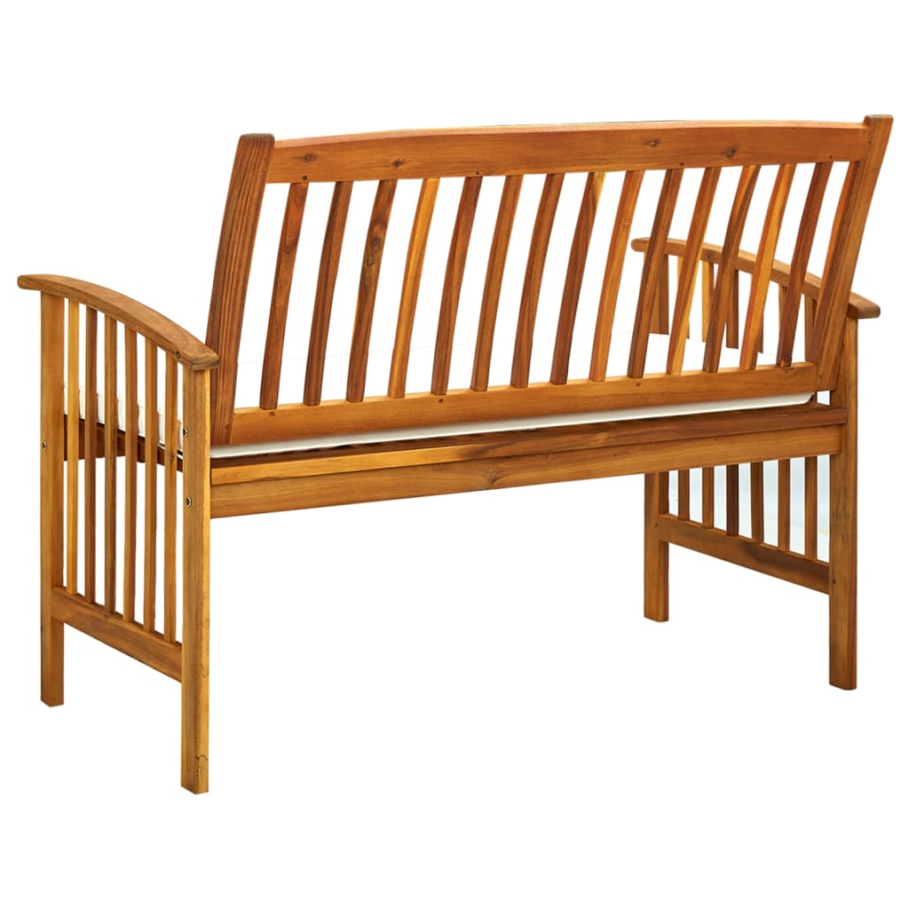 vidaXL Outdoor Patio Bench Garden Park Bench with Cushion Solid Wood Acacia-10