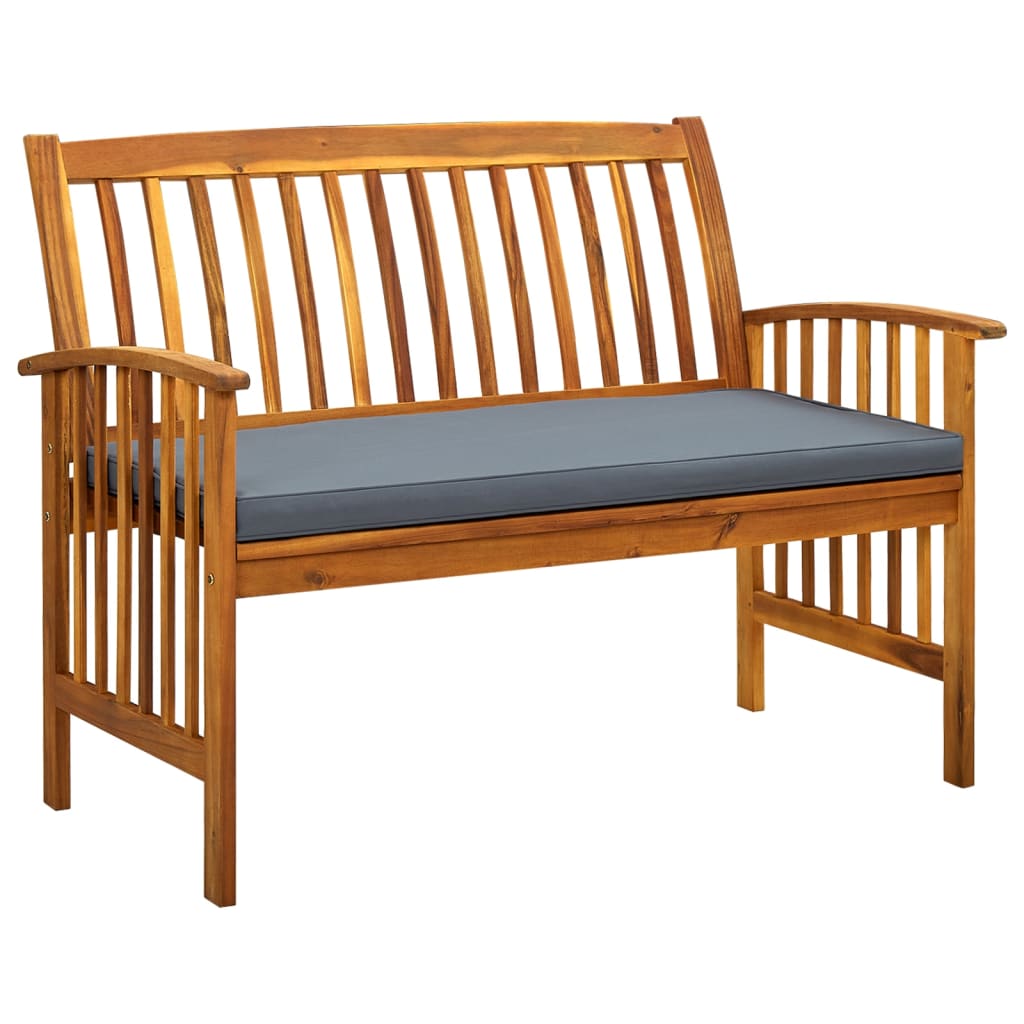 vidaXL Outdoor Patio Bench Garden Park Bench with Cushion Solid Wood Acacia-9