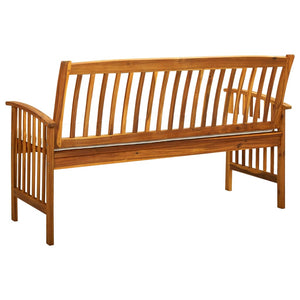 vidaXL Outdoor Patio Bench Garden Park Bench with Cushion Solid Wood Acacia-22