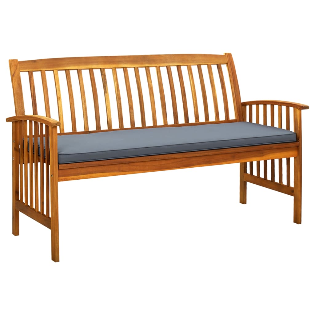 vidaXL Outdoor Patio Bench Garden Park Bench with Cushion Solid Wood Acacia-26