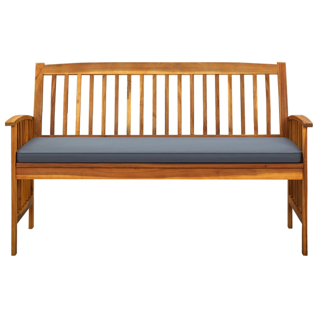 vidaXL Outdoor Patio Bench Garden Park Bench with Cushion Solid Wood Acacia-4