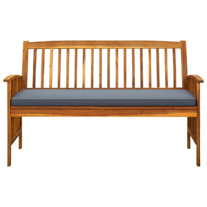 vidaXL Outdoor Patio Bench Garden Park Bench with Cushion Solid Wood Acacia-4