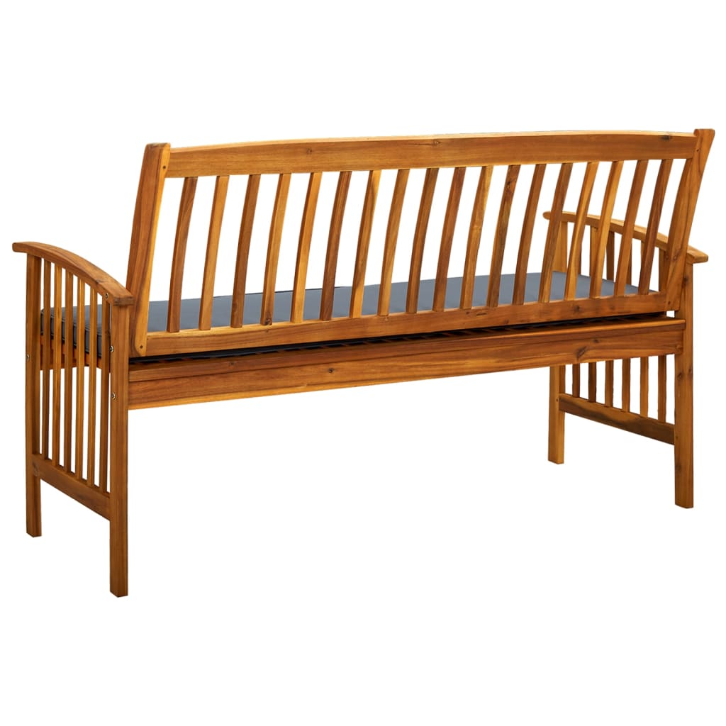 vidaXL Outdoor Patio Bench Garden Park Bench with Cushion Solid Wood Acacia-27