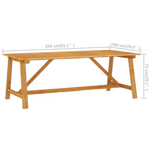 vidaXL Patio Table Outdoor Dining Table Garden Furniture Solid Wood Acacia-8