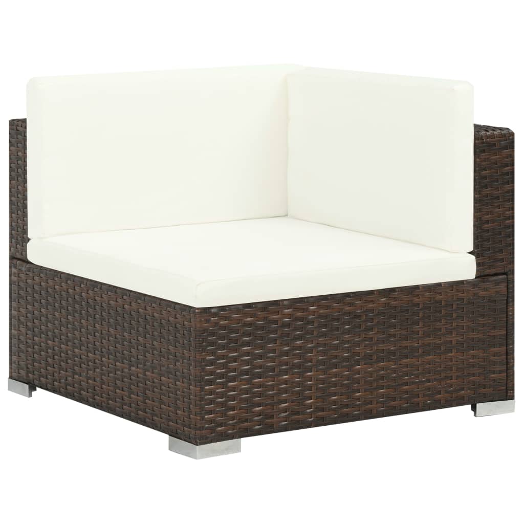 vidaXL Patio Furniture Set 6 Piece Outdoor Sofa with Coffee Table Poly Rattan-6