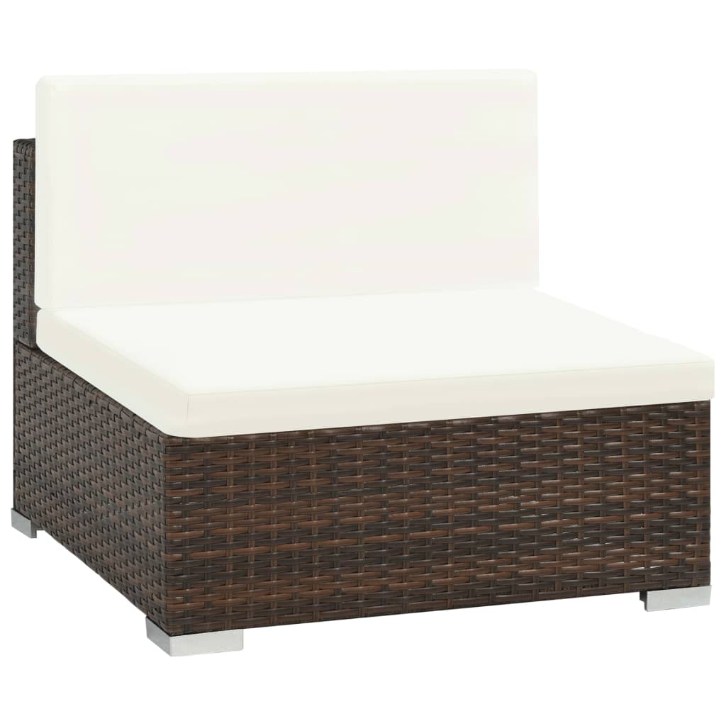 vidaXL Patio Furniture Set 6 Piece Outdoor Sofa with Coffee Table Poly Rattan-9