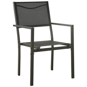 vidaXL Patio Chair Outdoor Seating Patio Furniture Textilene and Steel Black-6