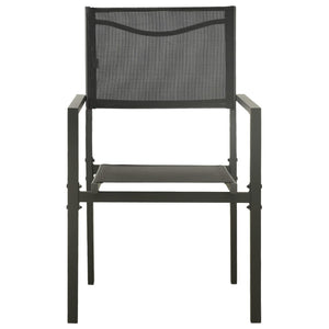 vidaXL Patio Chair Outdoor Seating Patio Furniture Textilene and Steel Black-8