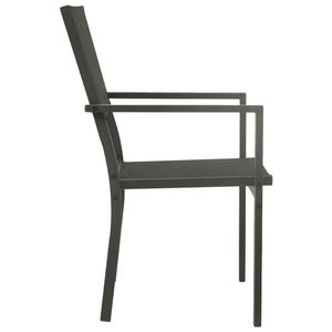 vidaXL Patio Chair Outdoor Seating Patio Furniture Textilene and Steel Black-10