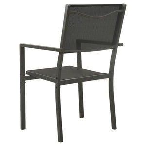 vidaXL Patio Chair Outdoor Seating Patio Furniture Textilene and Steel Black-12