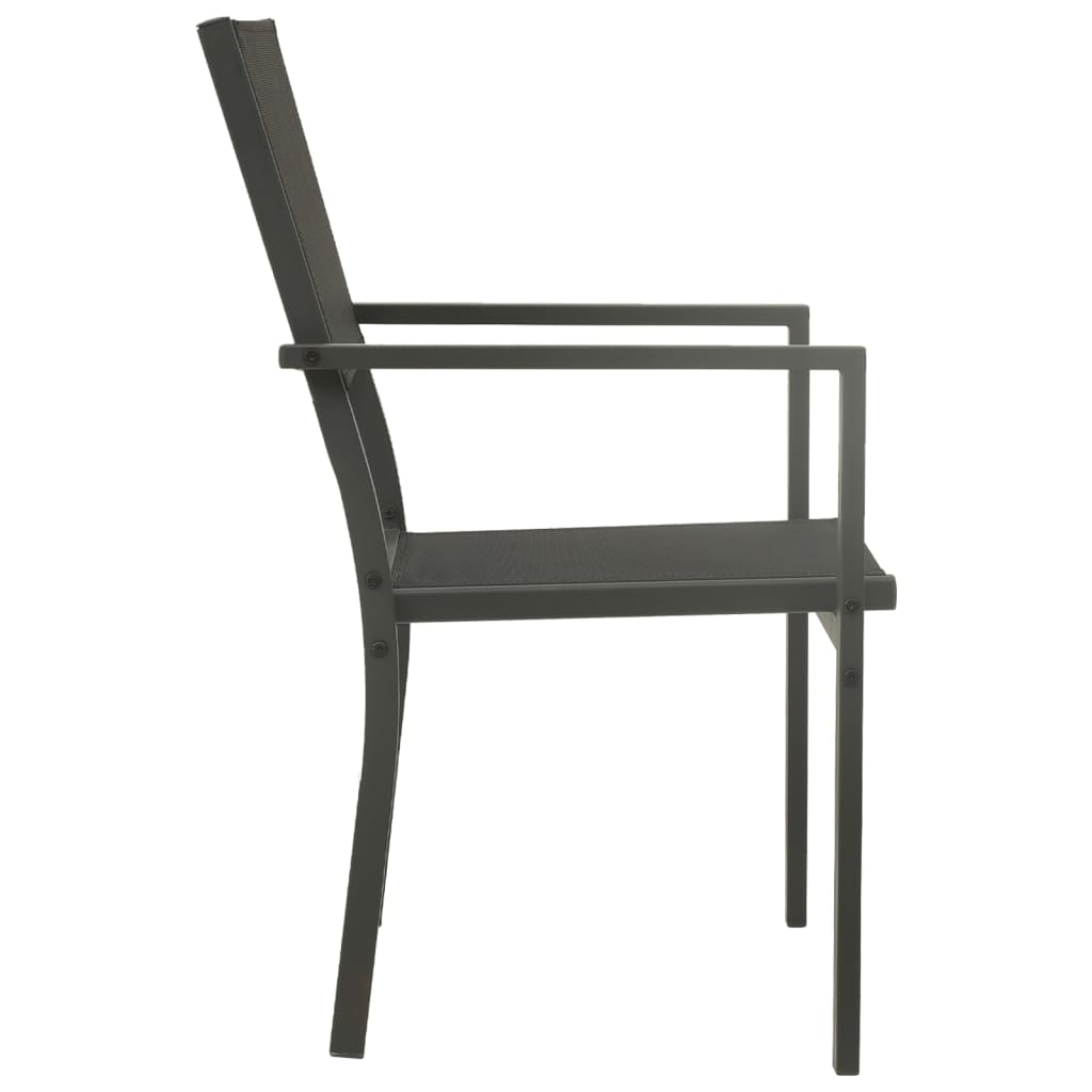 vidaXL Patio Chair Outdoor Seating Patio Furniture Textilene and Steel Black-7