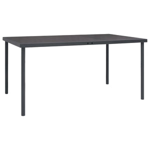 vidaXL Patio Dining Table Anthracite Steel 59.1"x35.4"x29.1"/74.8"x35.4"x29.1"-1