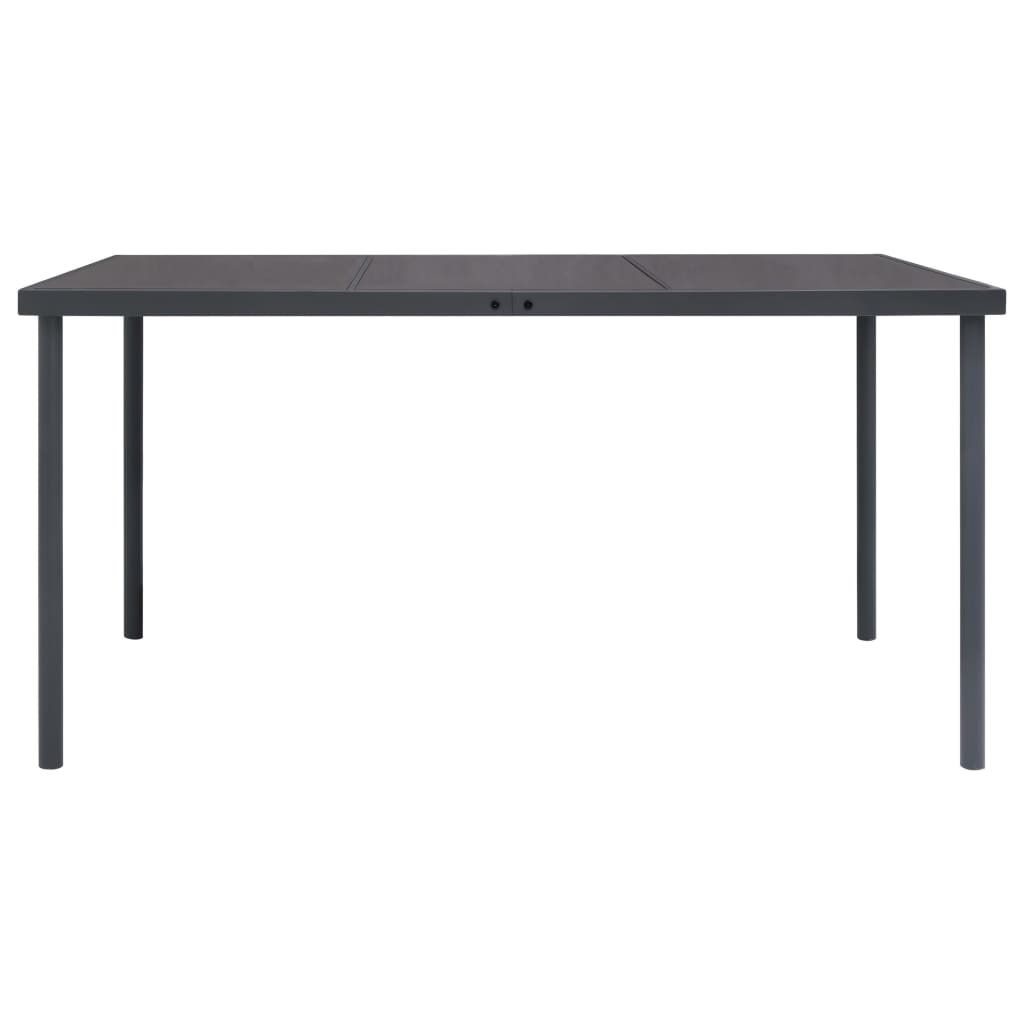 vidaXL Patio Dining Table Anthracite Steel 59.1"x35.4"x29.1"/74.8"x35.4"x29.1"-3