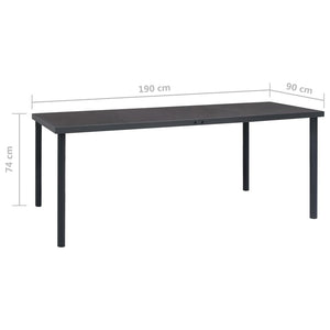 vidaXL Patio Dining Table Anthracite Steel 59.1"x35.4"x29.1"/74.8"x35.4"x29.1"-2