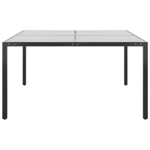 vidaXL Patio Table Anthracite 51.2"x51.2"x28.3" Steel and Glass-1