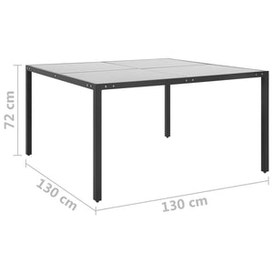 vidaXL Patio Table Anthracite 51.2"x51.2"x28.3" Steel and Glass-3