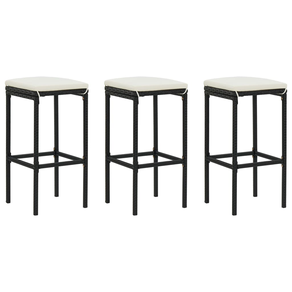 vidaXL Bar Stool Bar Seat Counter Height Island Stool for Pub Poly Rattan-43