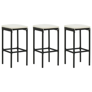 vidaXL Bar Stool Bar Seat Counter Height Island Stool for Pub Poly Rattan-43